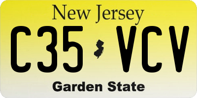 NJ license plate C35VCV