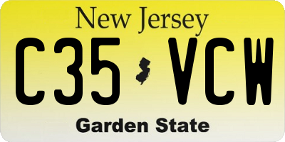 NJ license plate C35VCW