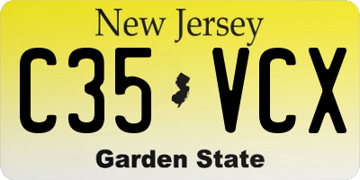 NJ license plate C35VCX
