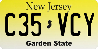 NJ license plate C35VCY
