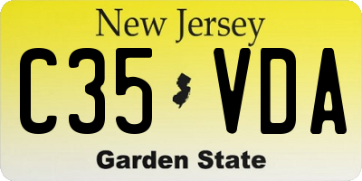 NJ license plate C35VDA
