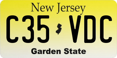 NJ license plate C35VDC