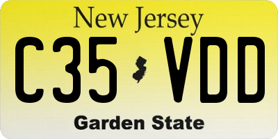 NJ license plate C35VDD