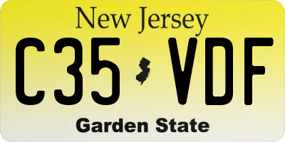 NJ license plate C35VDF