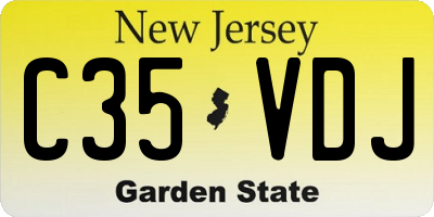 NJ license plate C35VDJ