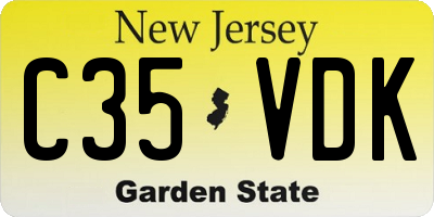 NJ license plate C35VDK