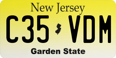 NJ license plate C35VDM
