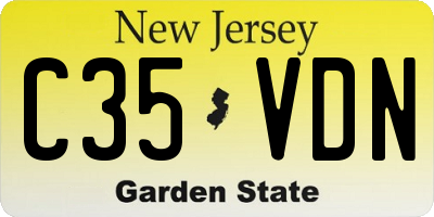 NJ license plate C35VDN