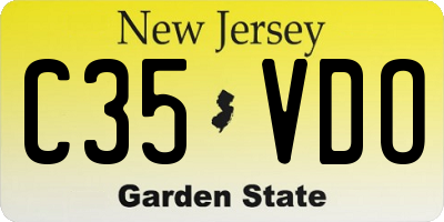 NJ license plate C35VDO