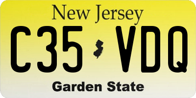NJ license plate C35VDQ