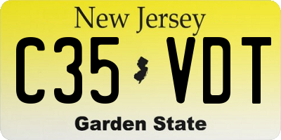 NJ license plate C35VDT