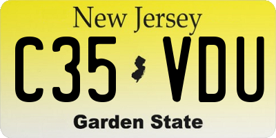 NJ license plate C35VDU