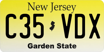 NJ license plate C35VDX