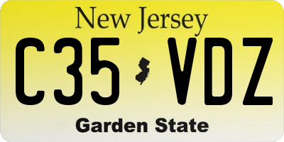 NJ license plate C35VDZ