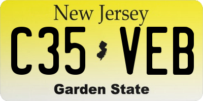 NJ license plate C35VEB