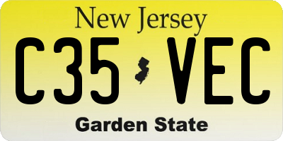 NJ license plate C35VEC
