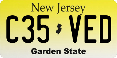 NJ license plate C35VED