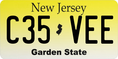NJ license plate C35VEE