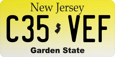 NJ license plate C35VEF