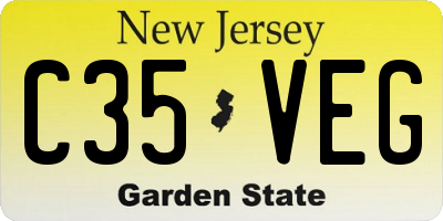 NJ license plate C35VEG