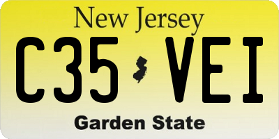 NJ license plate C35VEI