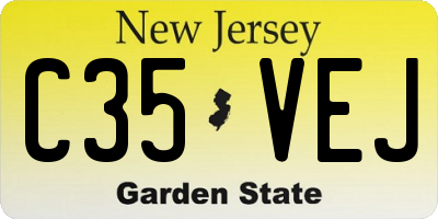 NJ license plate C35VEJ