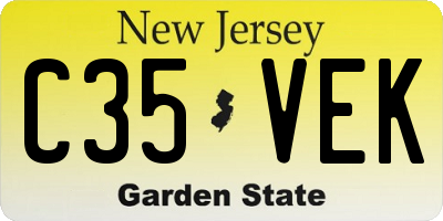 NJ license plate C35VEK