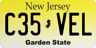 NJ license plate C35VEL