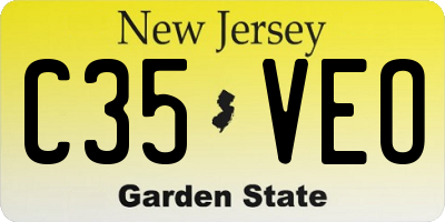 NJ license plate C35VEO