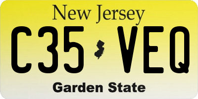 NJ license plate C35VEQ