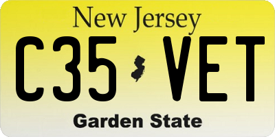 NJ license plate C35VET