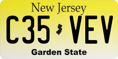 NJ license plate C35VEV