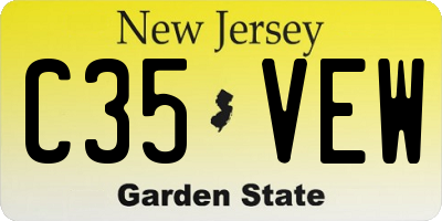 NJ license plate C35VEW