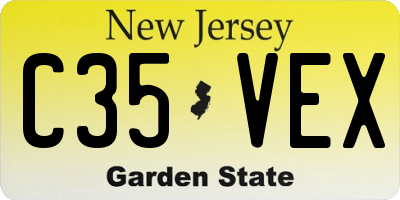 NJ license plate C35VEX