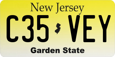 NJ license plate C35VEY