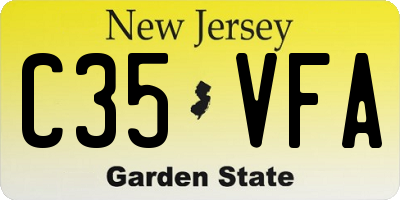 NJ license plate C35VFA
