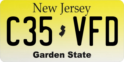 NJ license plate C35VFD