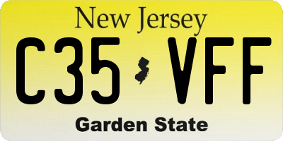 NJ license plate C35VFF