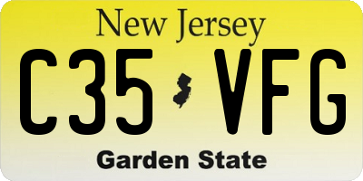 NJ license plate C35VFG