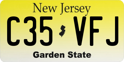 NJ license plate C35VFJ