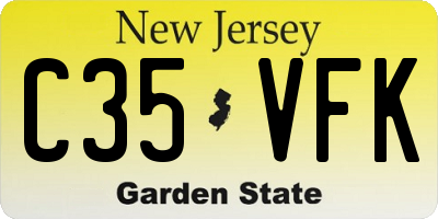 NJ license plate C35VFK