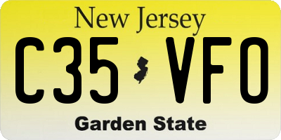 NJ license plate C35VFO