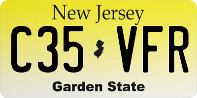 NJ license plate C35VFR