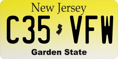 NJ license plate C35VFW