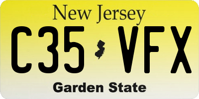 NJ license plate C35VFX