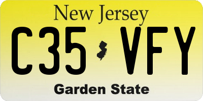 NJ license plate C35VFY
