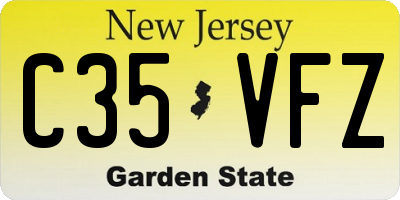 NJ license plate C35VFZ