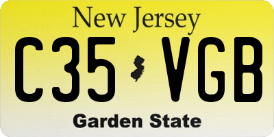 NJ license plate C35VGB