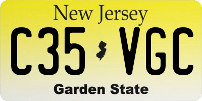 NJ license plate C35VGC
