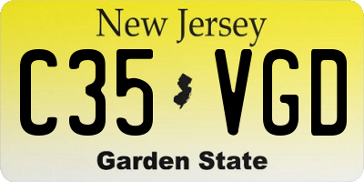 NJ license plate C35VGD